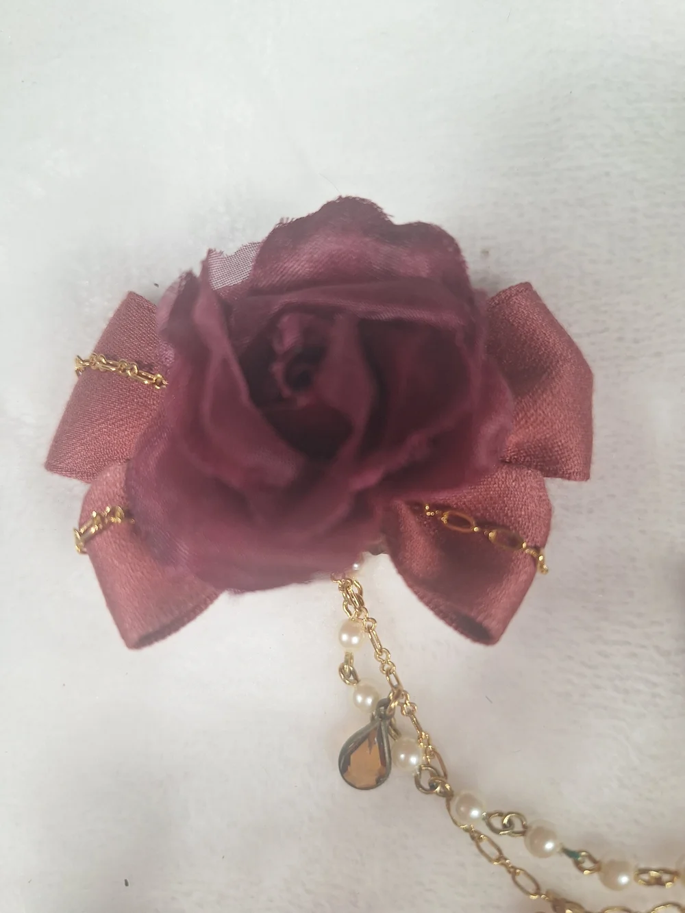 Innocent World Burgundy Rose Chain Hair Ornaments | Set of 2 🎀